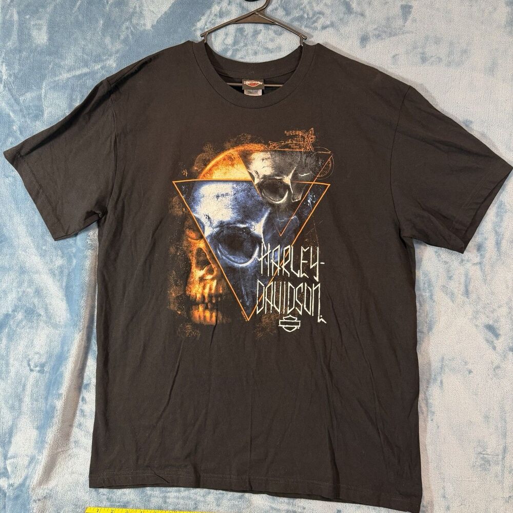 Harley Davidson T Shirt Mens XL Black 2018 RK Stratman Into The Deep Skull Biker